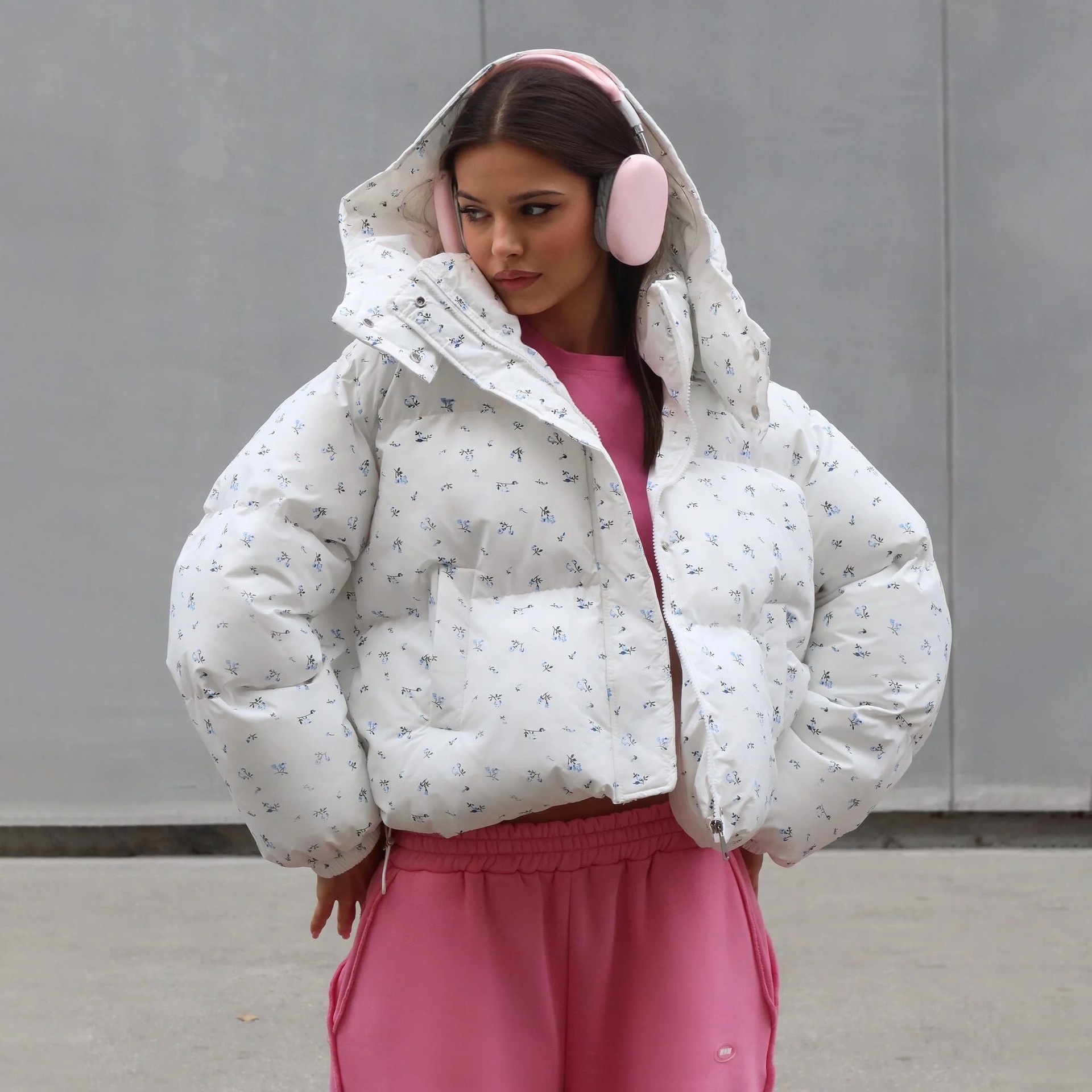 Small floral puffer jacket