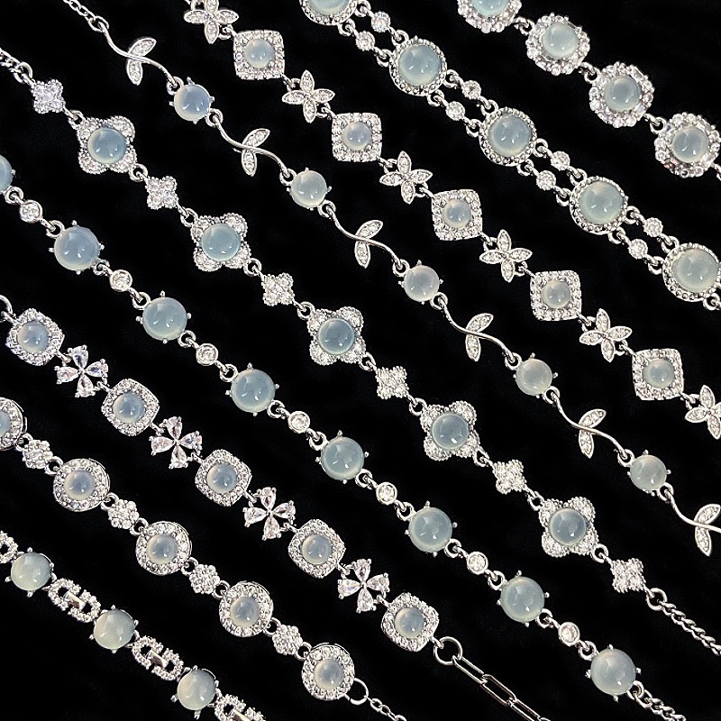 Jade cat's eye full diamond bracelet