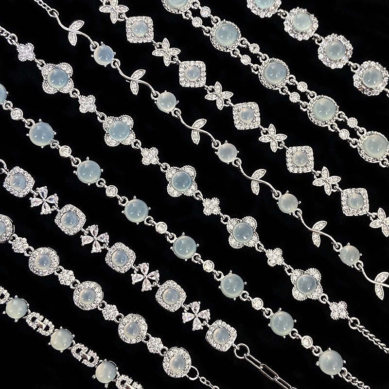 Jade cat's eye full diamond bracelet