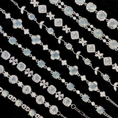 Jade cat's eye full diamond bracelet