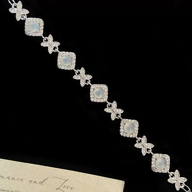 Jade cat's eye full diamond bracelet