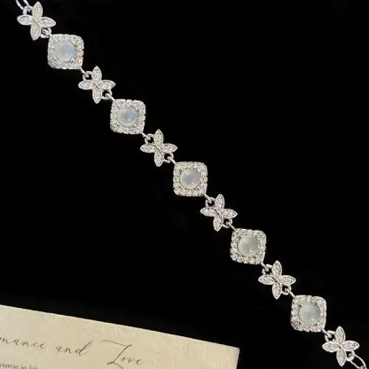 Jade cat's eye full diamond bracelet