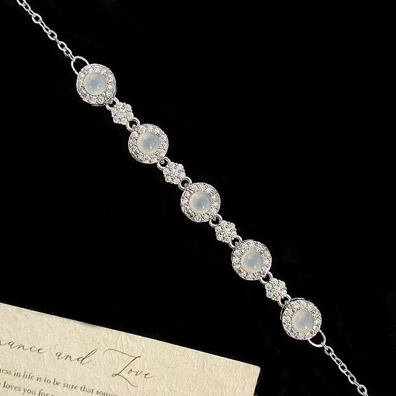 Jade cat's eye full diamond bracelet