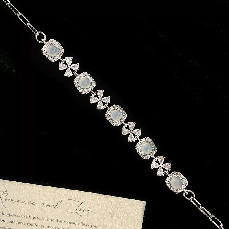 Jade cat's eye full diamond bracelet