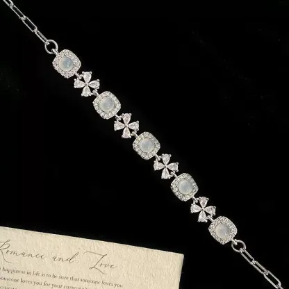 Jade cat's eye full diamond bracelet