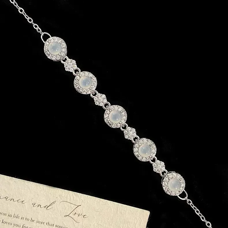 Jade cat's eye full diamond bracelet