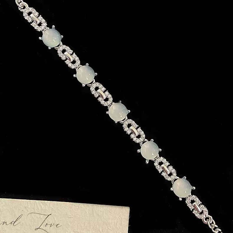 Jade cat's eye full diamond bracelet