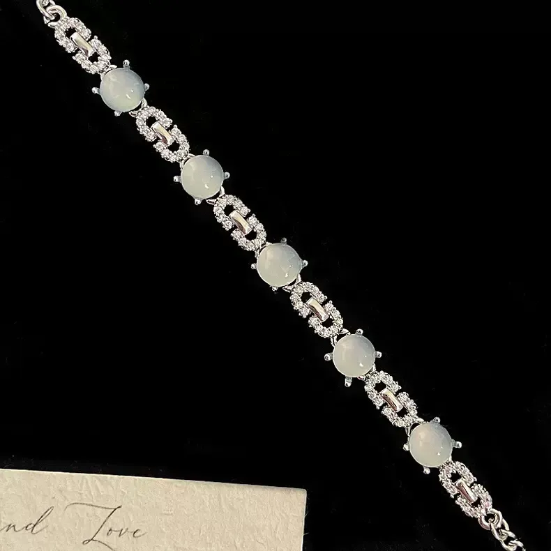 Jade cat's eye full diamond bracelet