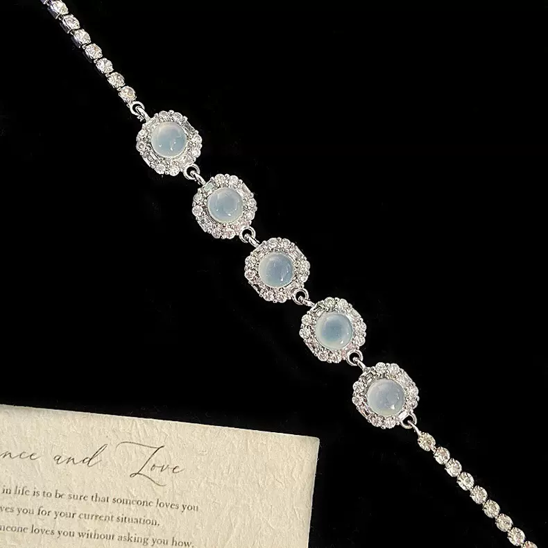 Jade cat's eye full diamond bracelet