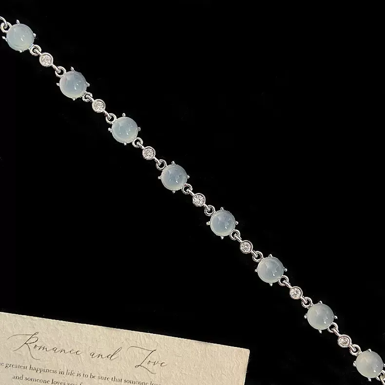 Jade cat's eye full diamond bracelet