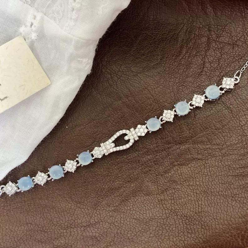 Jade cat's eye full diamond bracelet