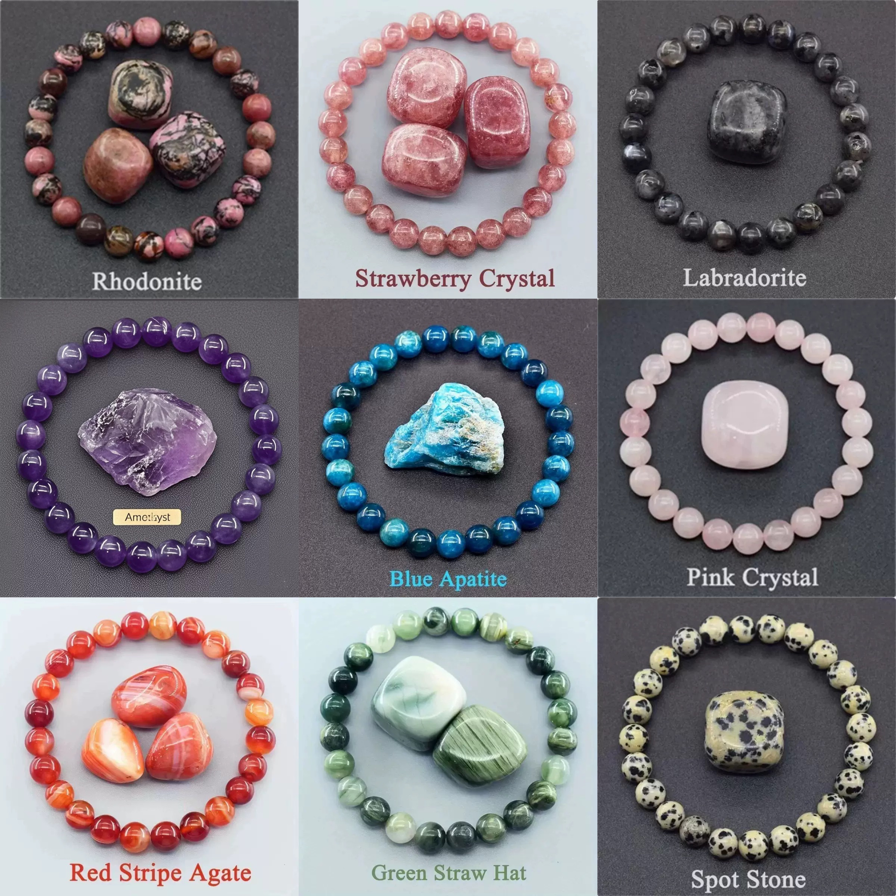 Handmade agate crystal bracelet