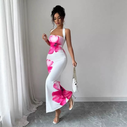 Waisted printed dress