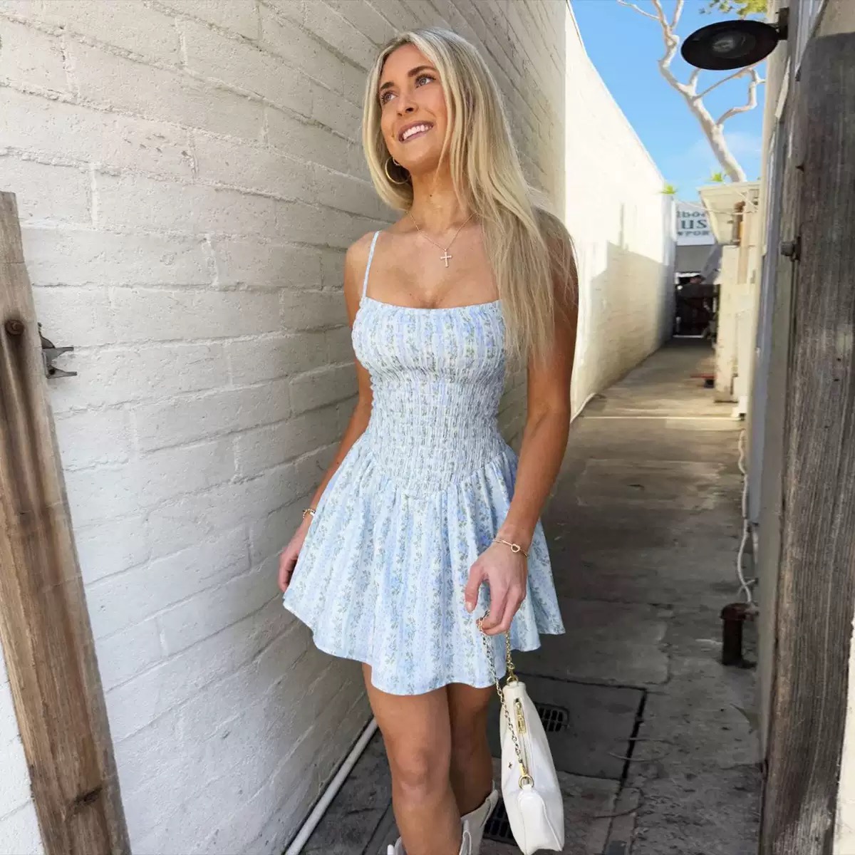Summer floral spaghetti strap dress