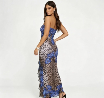 Form-fitting plunge-line dress
