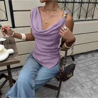 Stacked-necked vests