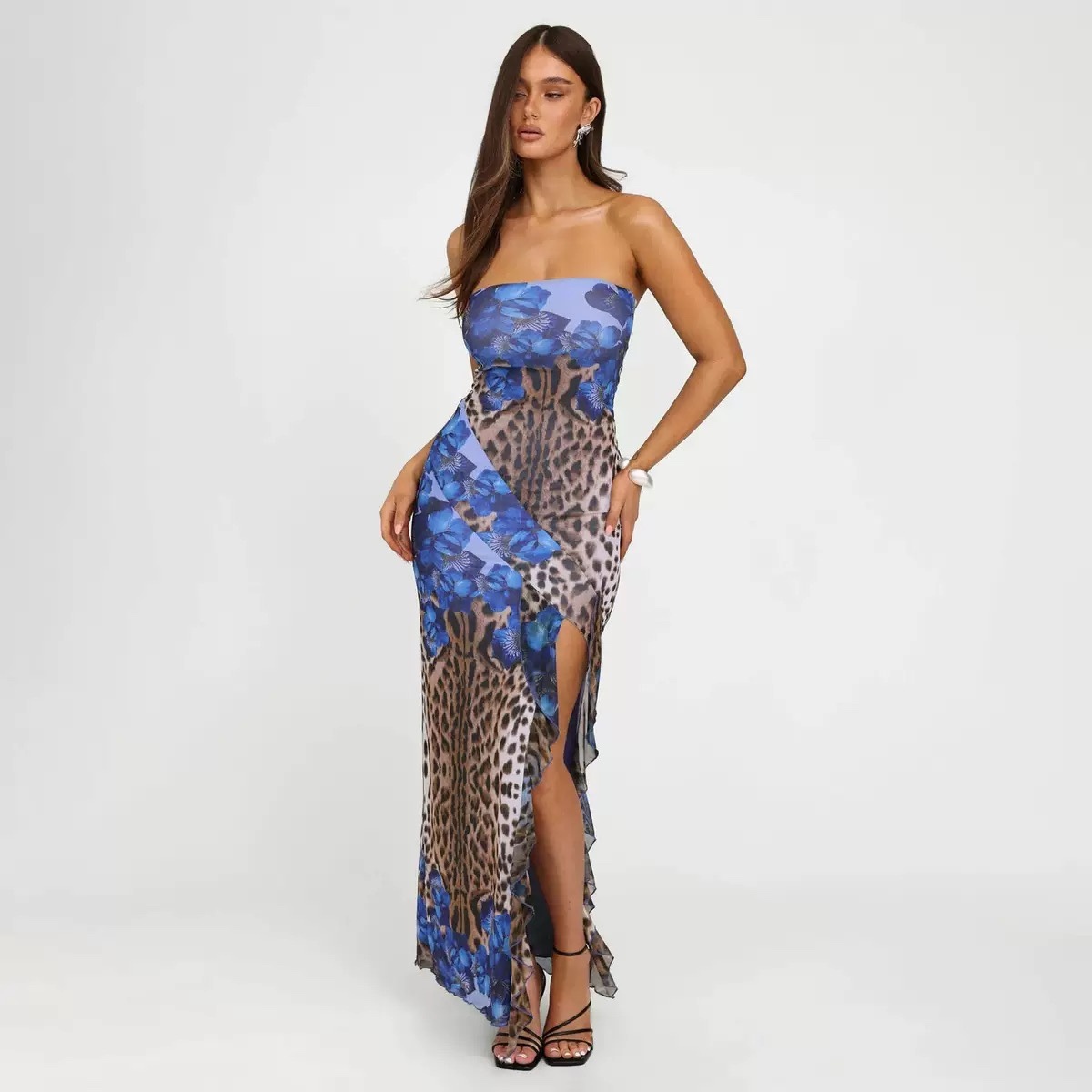 Form-fitting plunge-line dress