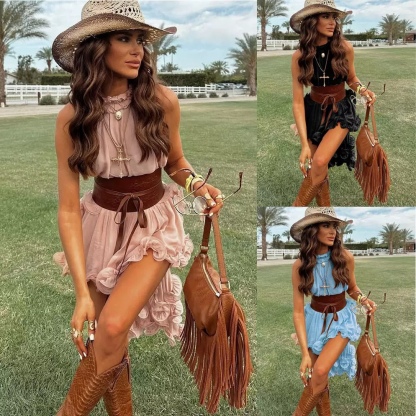 INSCasual resort chiffon two-piece set