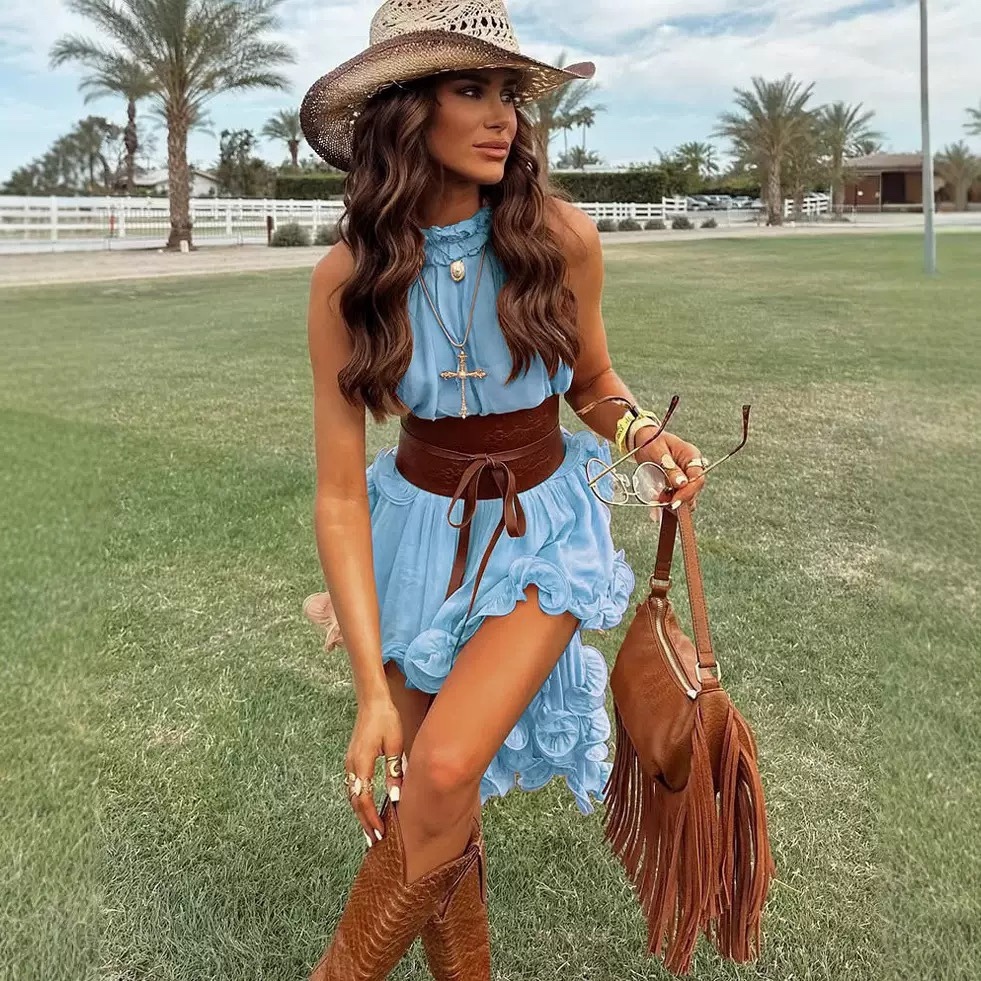 INSCasual resort chiffon two-piece set
