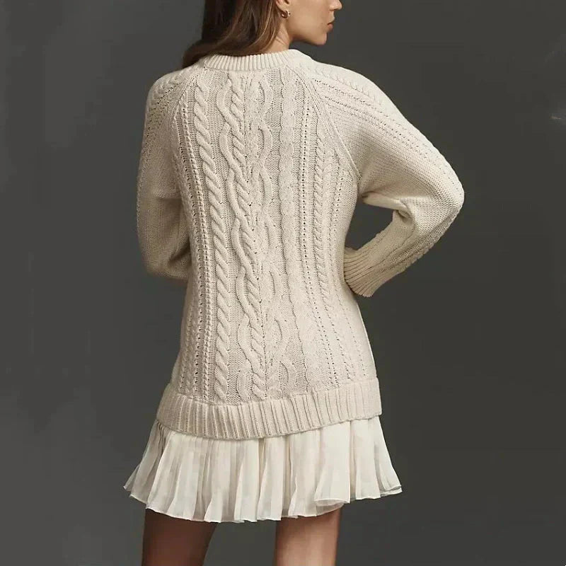 💗2025 Hot Sale💗Women's Cable-Knit Mini Sweater Dress