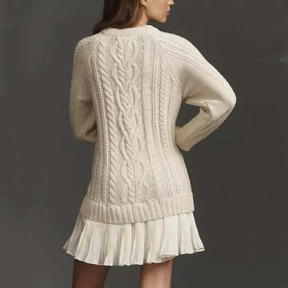💗2025 Hot Sale💗Women's Cable-Knit Mini Sweater Dress