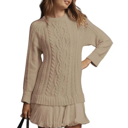 💗2025 Hot Sale💗Women's Cable-Knit Mini Sweater Dress