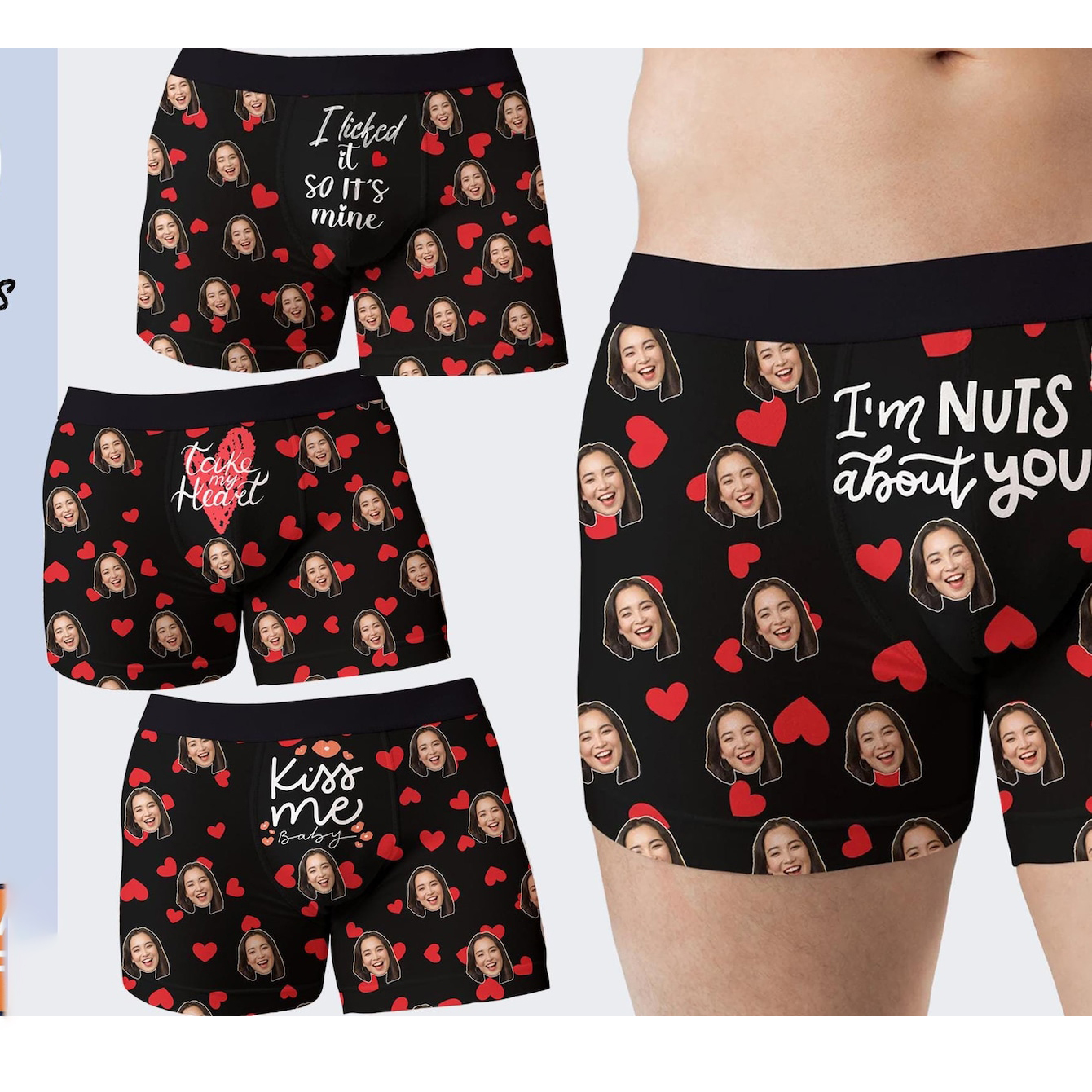 Custom Boxer briefs with Faces, Valentines Day Gift for Husband/boyfriend, Gift for him Anniversary/Christmas, Fathers Day gift