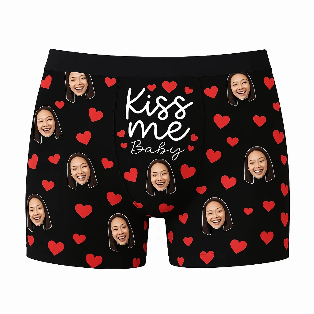 Custom Boxer briefs with Faces, Valentines Day Gift for Husband/boyfriend, Gift for him Anniversary/Christmas, Fathers Day gift