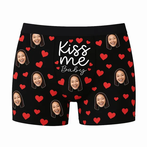 Custom Boxer briefs with Faces, Valentines Day Gift for Husband/boyfriend, Gift for him Anniversary/Christmas, Fathers Day gift