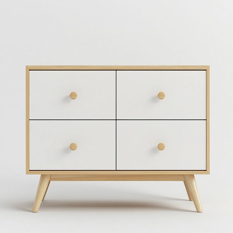 Cassettiera Moderna a 4 Cassetti Bianco