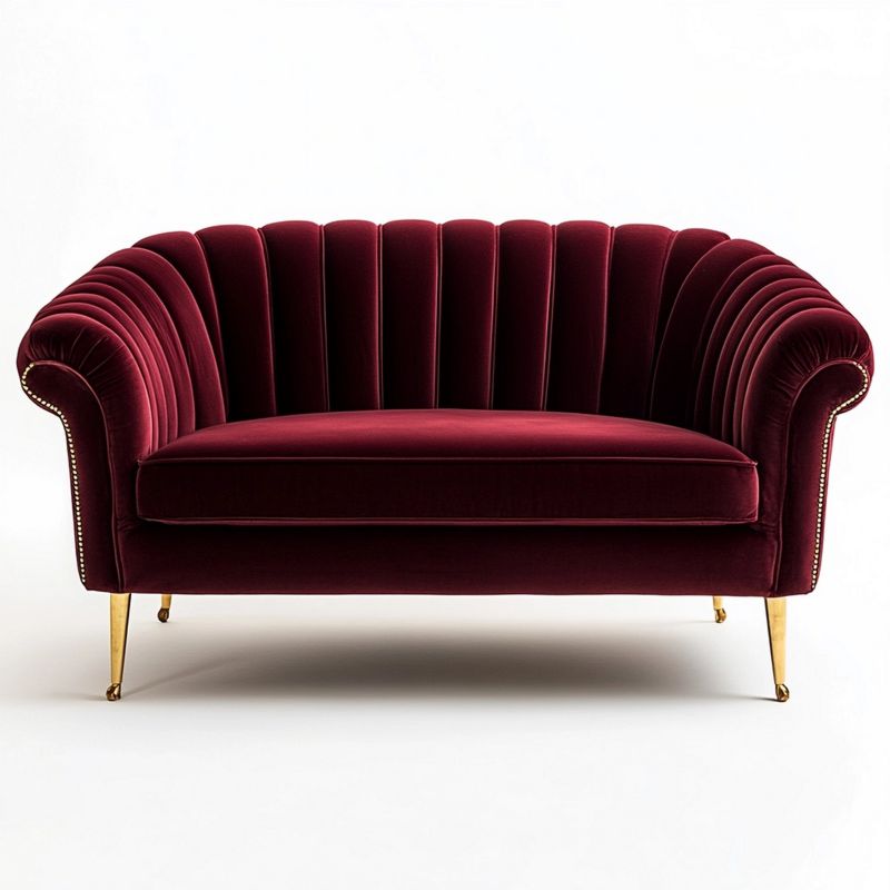 Divano in velluto bordeaux 150x80x75 cm