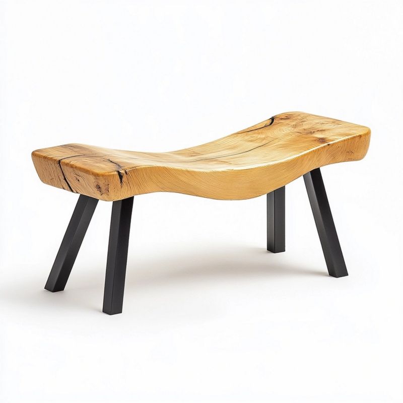 Panca lunga 80x30x45 cm con seduta curva, portata 120 kg