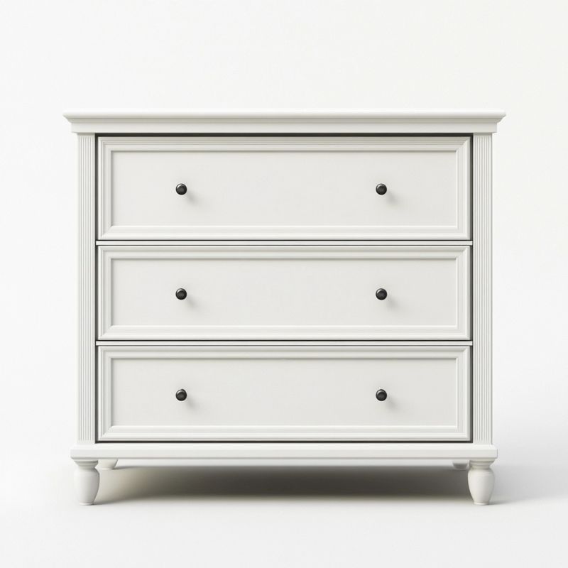 Cassettiera 3 cassetti 80x40 cm bianco opaco con guide scorrevoli