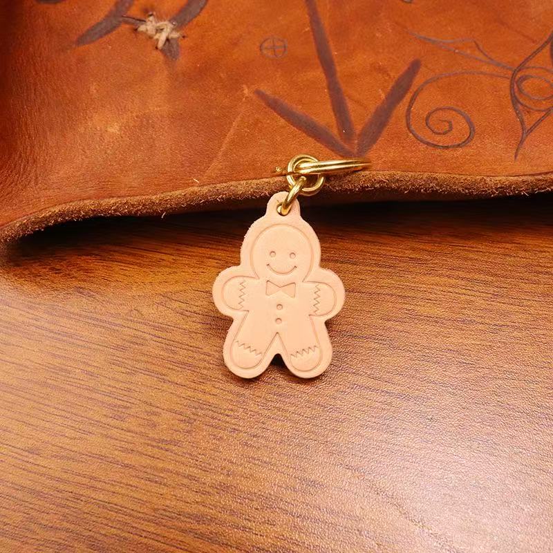 Leather Bag Charm Cute Handmade Genuine Leather keychain