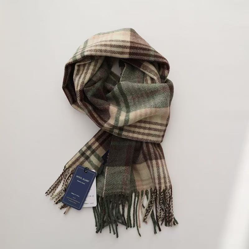 Classic British Tartan Scarf  Premium Australian Wool Unisex Winter Wrap for Men & Women