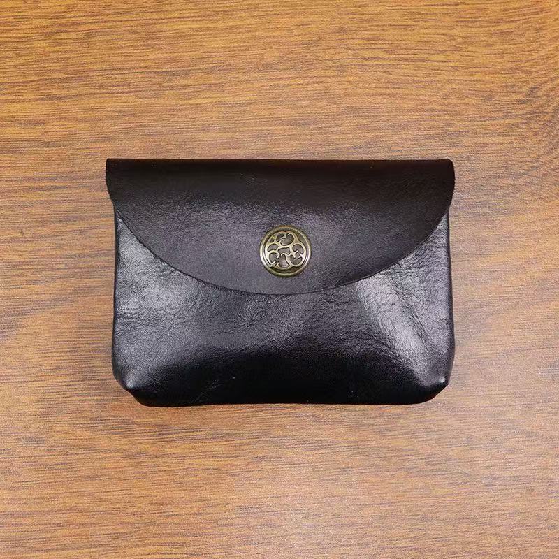 Coin Purse Men Small Mini Short cowhide Wallet Bag