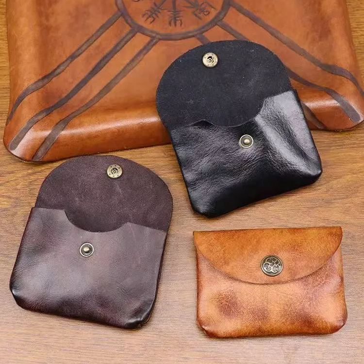 Coin Purse Men Small Mini Short cowhide Wallet Bag