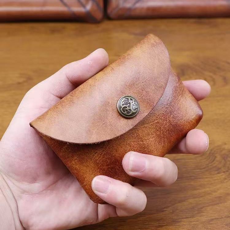 Coin Purse Men Small Mini Short cowhide Wallet Bag