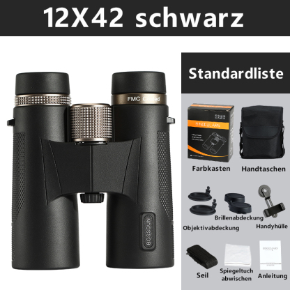 BOSSDUN 12X42 HD-Hochleistungs-Fernglas – Ausgestattet mit BAK4-Prisma / IP67 wasserdicht und staubdicht / FMC-Mehrschicht-Grünvergütung / Dämmerungs-Nachtsicht.