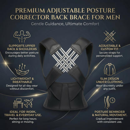 Adjustable Posture Corrector Back Brace for Men