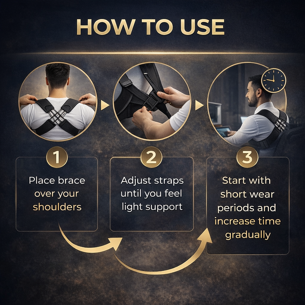 Adjustable Posture Corrector Back Brace for Men