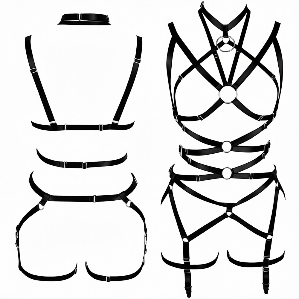 Cropped punk stretch gothic lingerie