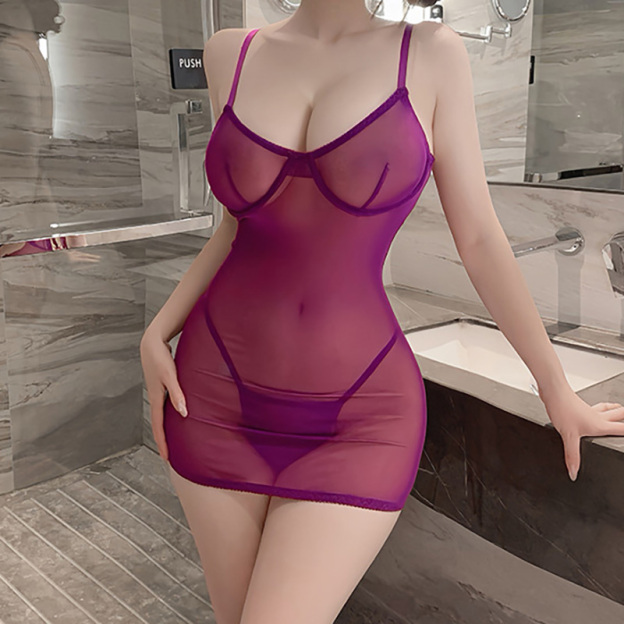 See-through leopard print pajama slip dress