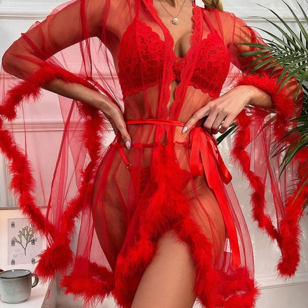 See-through, seductive lace nightgown