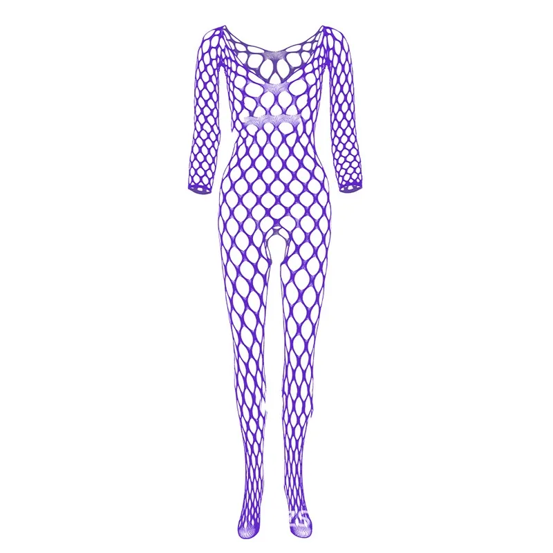 No-take-off temptation large mesh crotch jumpsuit