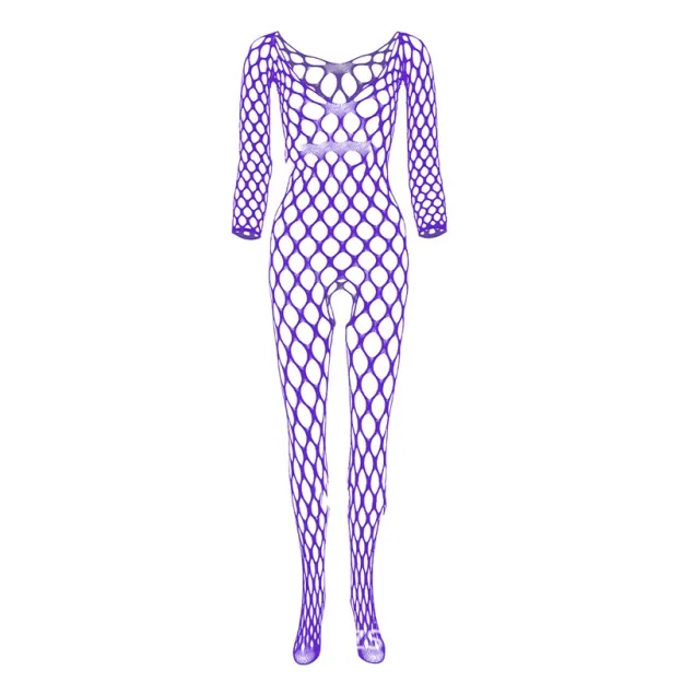 No-take-off temptation large mesh crotch jumpsuit