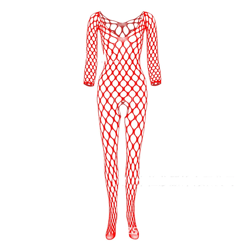 No-take-off temptation large mesh crotch jumpsuit