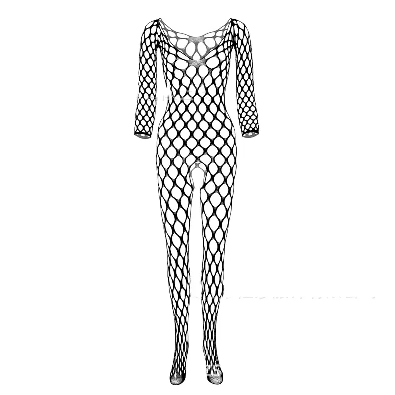 No-take-off temptation large mesh crotch jumpsuit