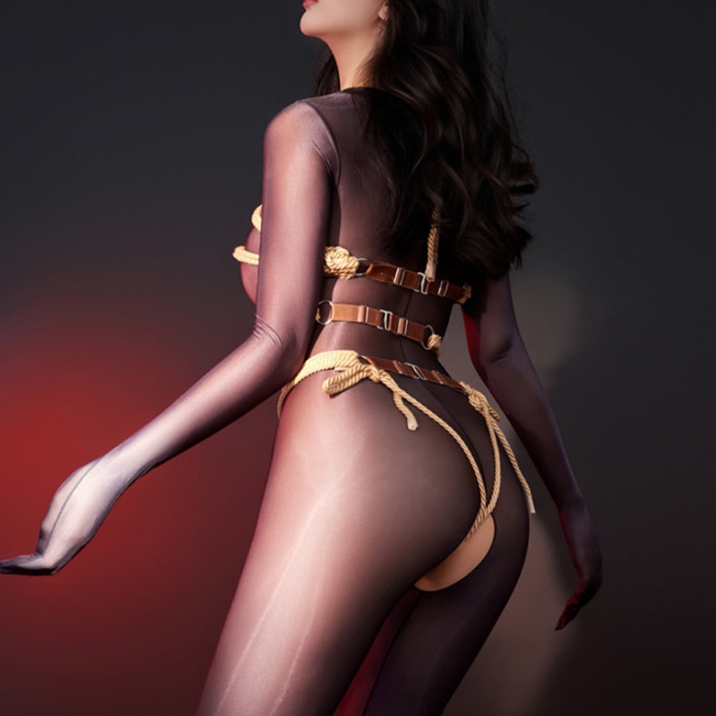 Sexy hot Christmas hollow bondage rope dress