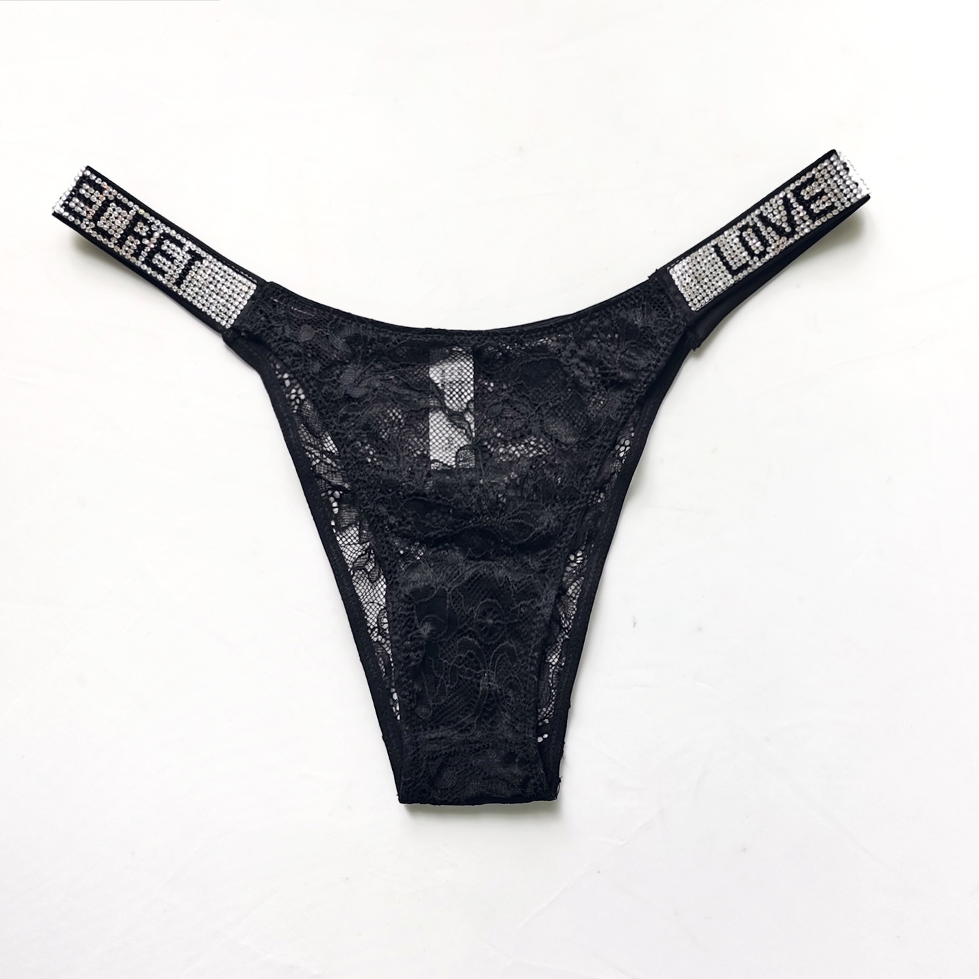 Rhinestone Ultra-thin See-Through Thong Briefs